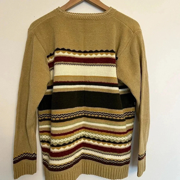 Vintage 70s Fair Isle Button-Up Cardigan – Boho Cottagecore Acrylic Sweater - Picture 3 of 7